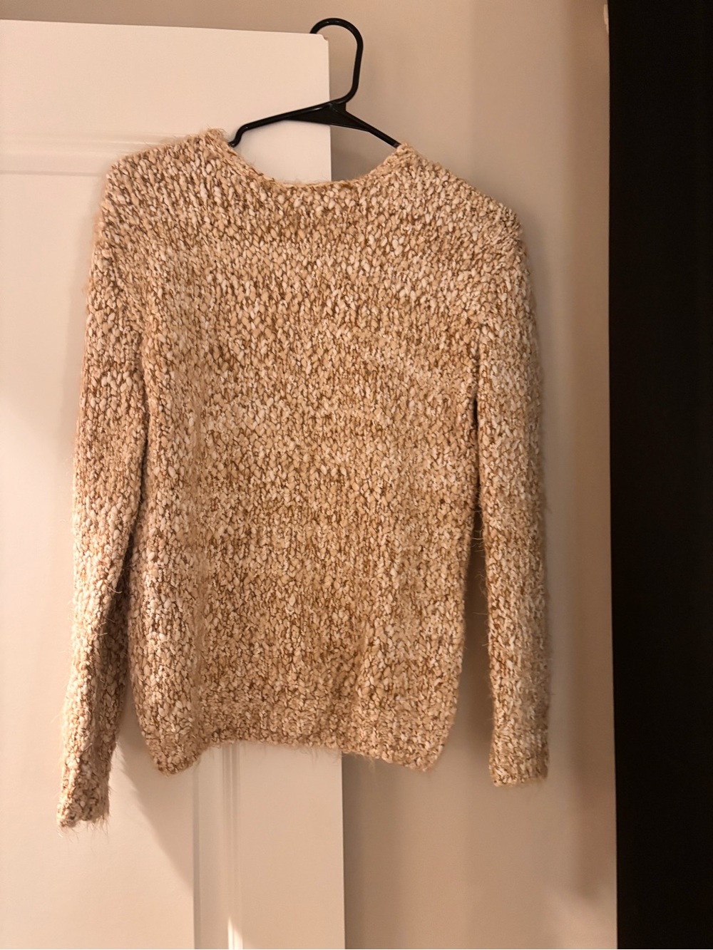 Philosophy Cream & Beige Textured Bouclé Crewneck Sweater